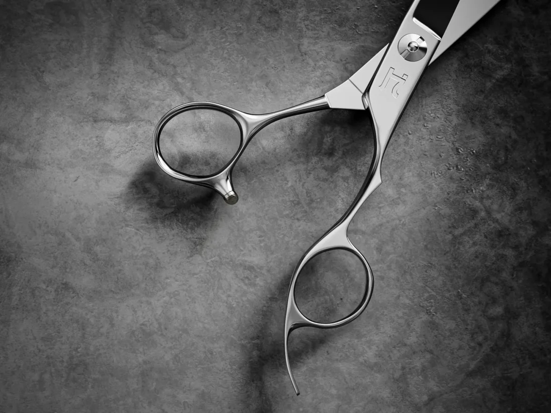 Hattori Hanzo Talon Texturizer professional shears with ergonomic handle design for reduced wrist and shoulder strain