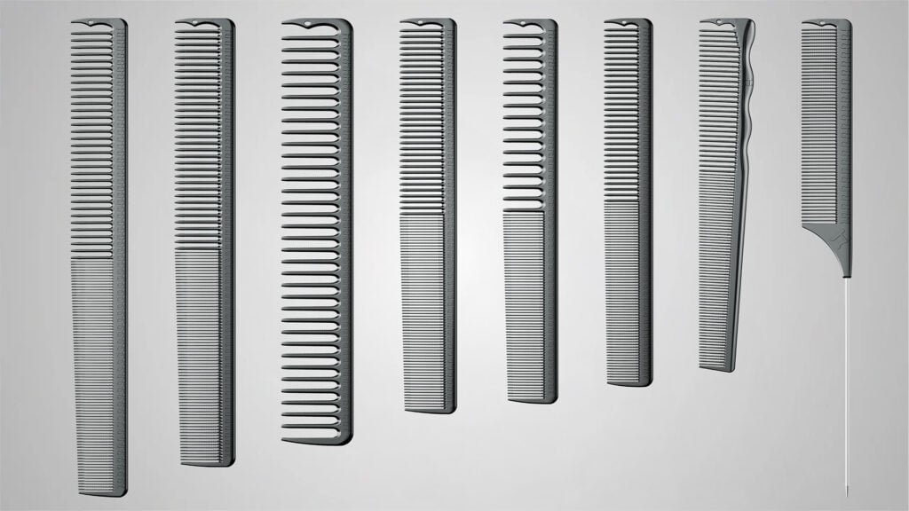 Hanzo hair cutting comb set in black