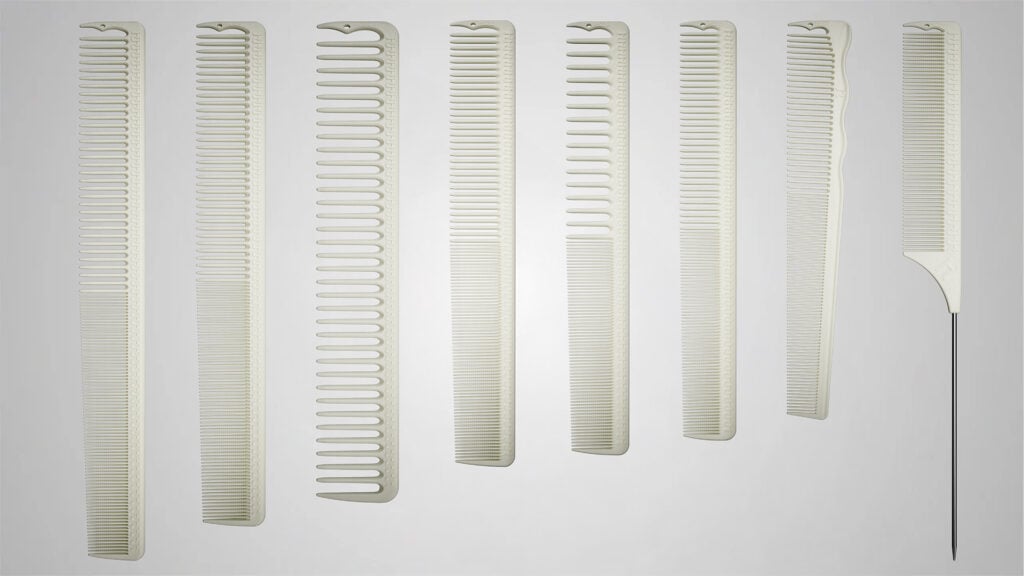 Hanzo hair cutting comb set in white