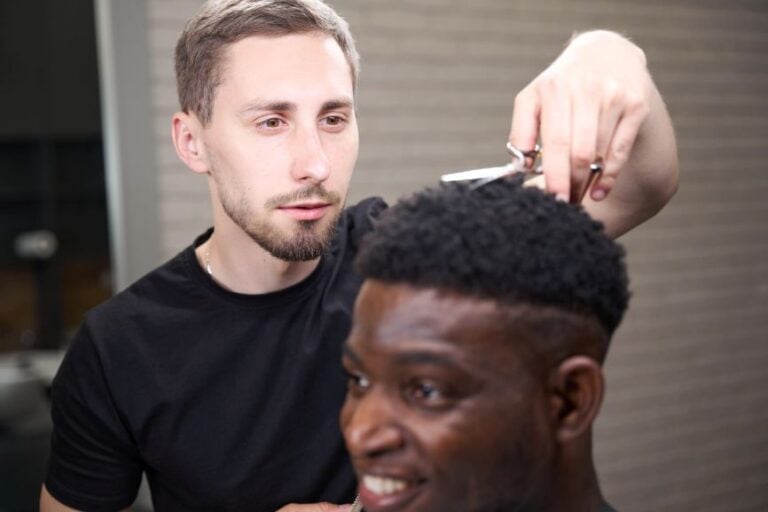 salon-grade haircutting shears create clean barber cuts with precision